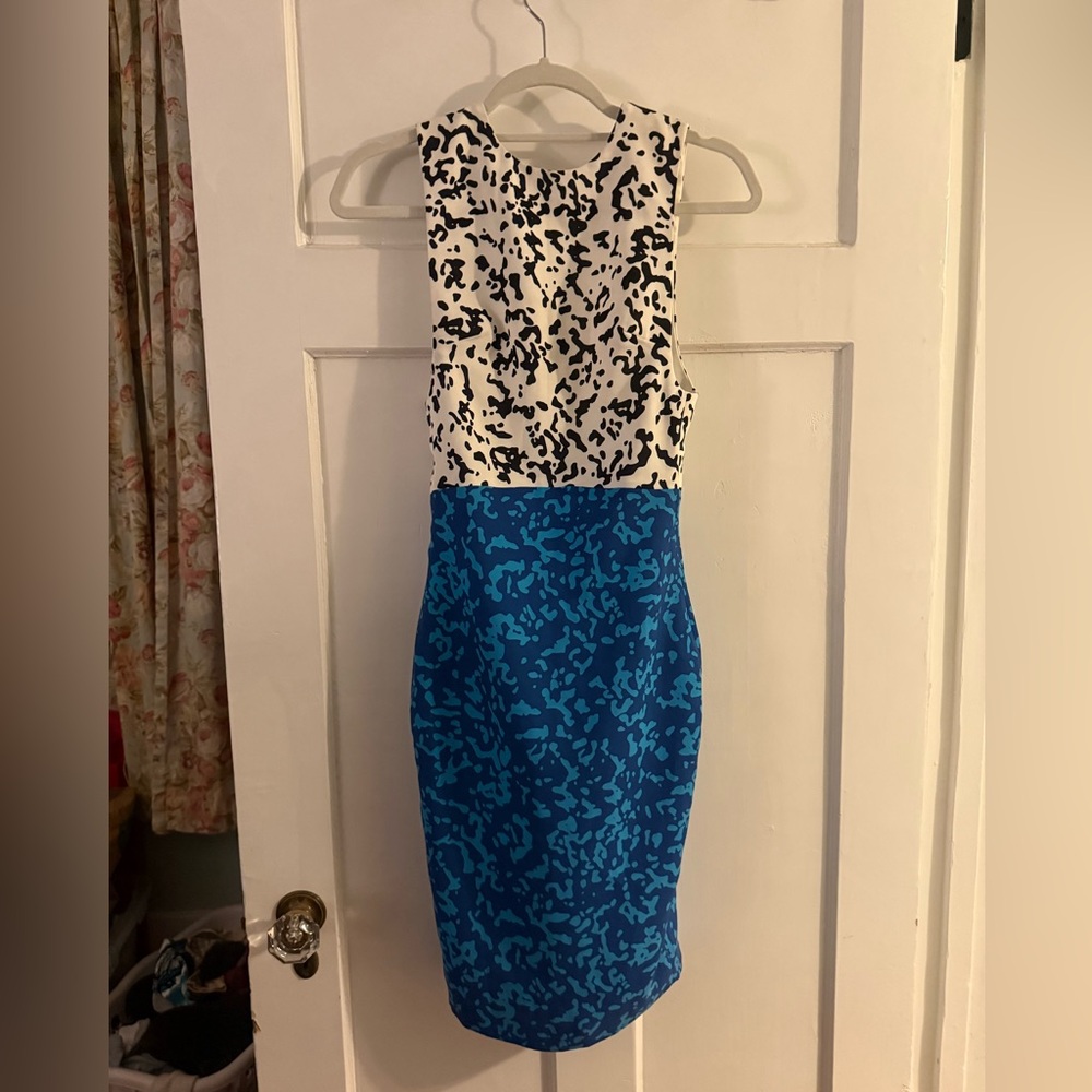 House of CB Black and Blue Backless Dress